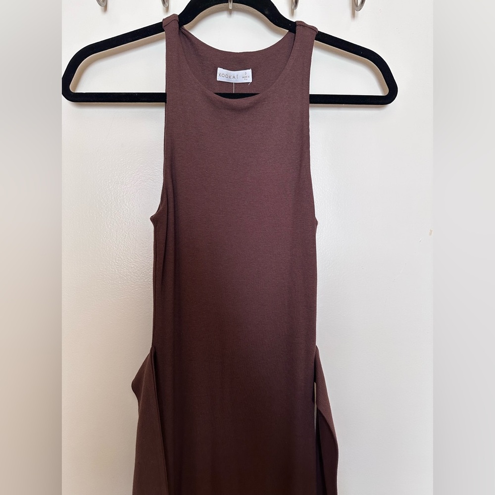 Kookai Chocolate Long Sleeve Dress NWT size 0 AUS 34